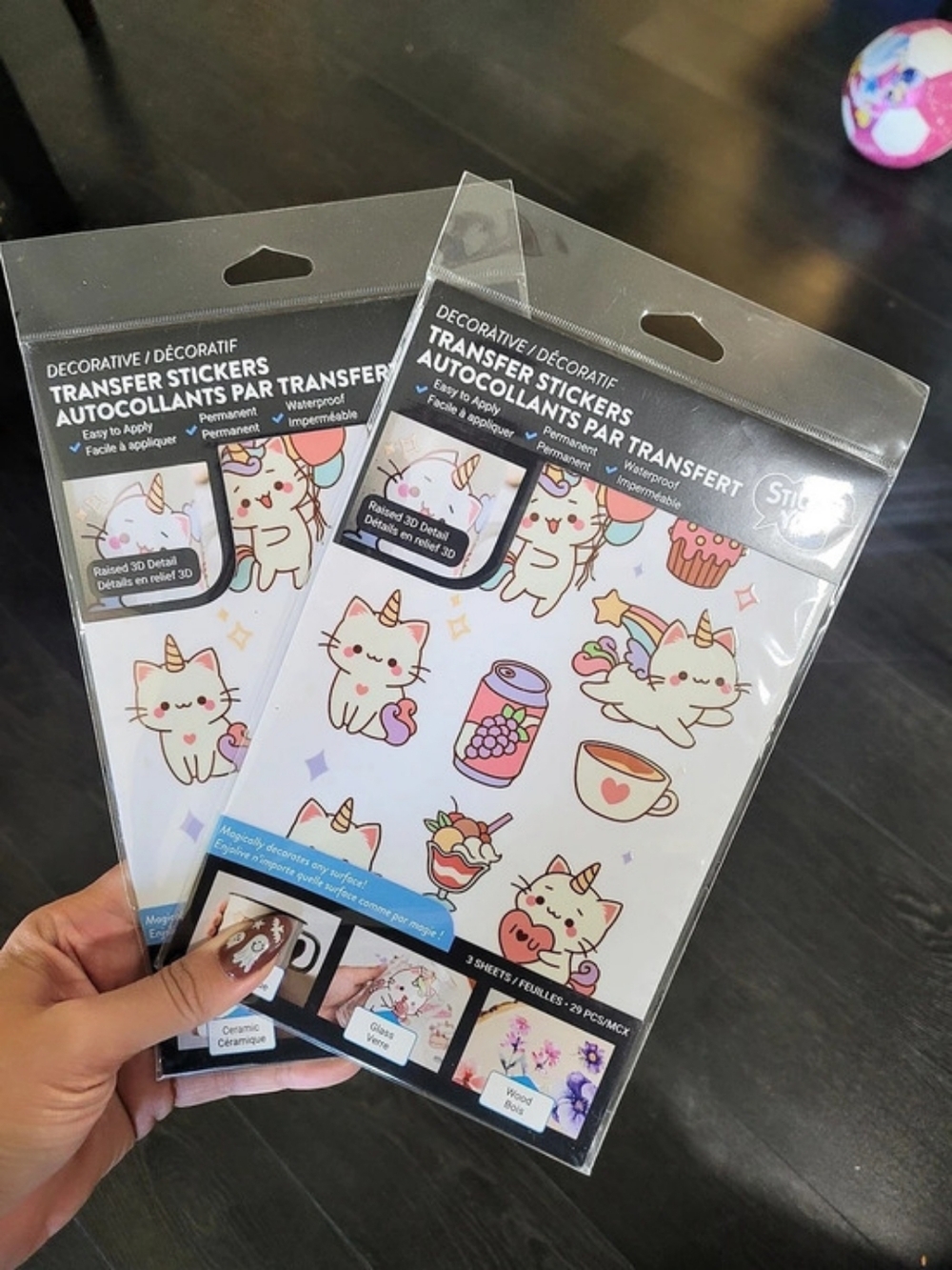 StickerYou DTS Chibi Transfer Stickers Pink & White NWT
